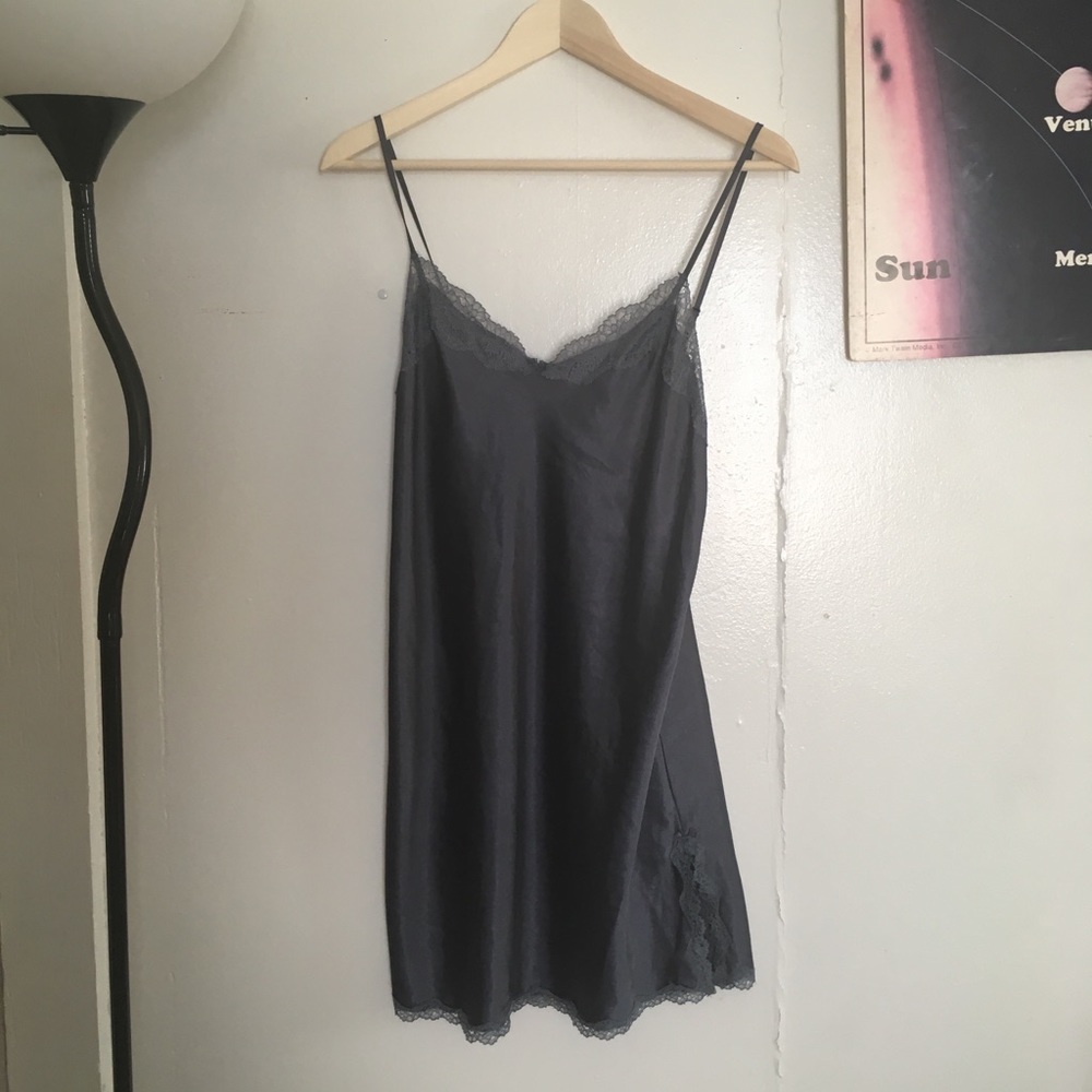victoria's secret grey slip dress large